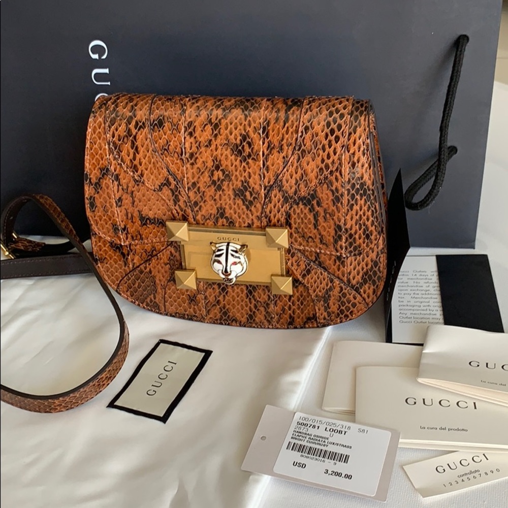 GUCCI ❤️OSIRIDE PYTHON SNAKESKIN TIGER AUTHENTIC!